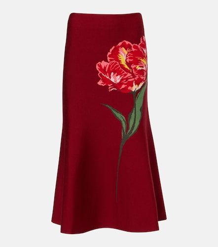 Gonna midi in jacquard di cotone e lana - Carolina Herrera - Modalova