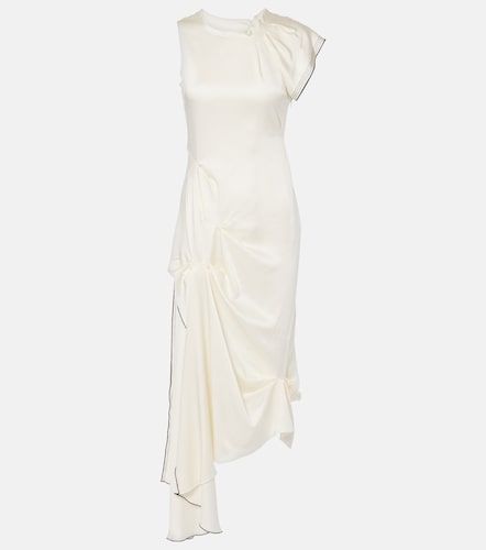 Vestido midi de satén drapeado - Victoria Beckham - Modalova