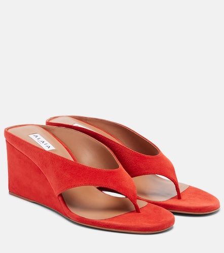 Cube suede wedge thong sandals - Alaia - Modalova