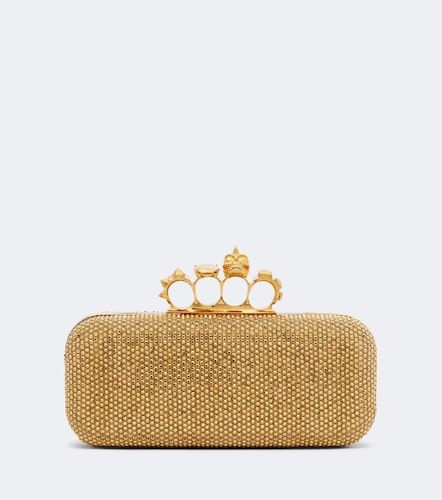 Knuckle embellished leather clutch - McQueen - Modalova
