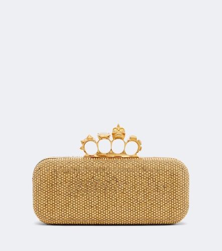 Knuckle embellished leather clutch - McQueen - Modalova
