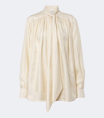 Blusa de sarga de seda drapeada - Bottega Veneta - Modalova