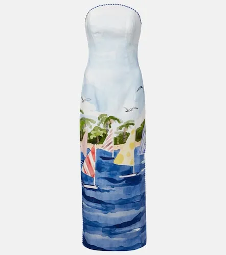 Vestido bustier Ava de lino estampado - Leo Lin - Modalova