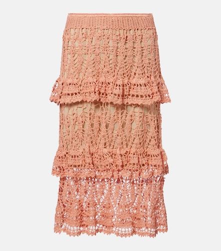 Falda midi Elsie de croché de algodón - Anna Kosturova - Modalova