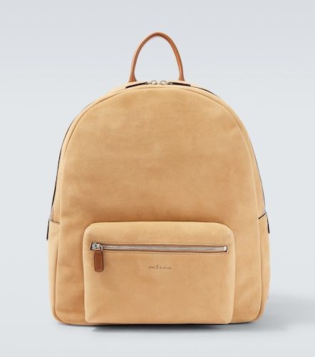 Leather-trimmed suede backpack - Kiton - Modalova