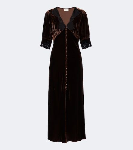 Vestido midi Simone de terciopelo con encaje - Rixo - Modalova