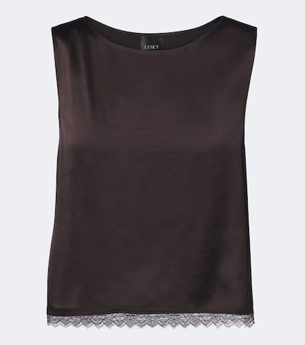 Barb lace-trimmed satin crop top - Leset - Modalova