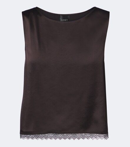 Crop top Barb de satén con encaje - Leset - Modalova
