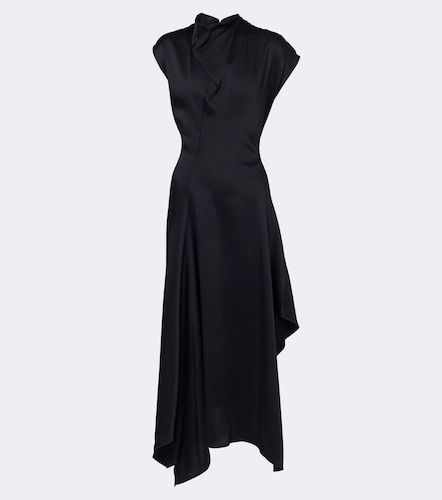 Vestido midi de satén drapeado - Victoria Beckham - Modalova