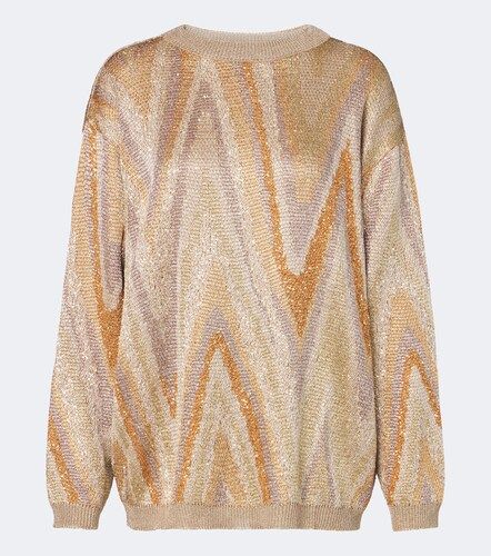 Pullover in lamé a zig-zag con paillettes - Missoni - Modalova