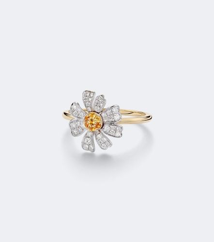 Yvonne Léon Anello Marguerite in 9kt con diamanti e citrini - Yvonne Leon - Modalova