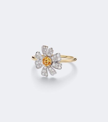 Marguerite 9kt ring with diamonds and citrines - Yvonne Leon - Modalova