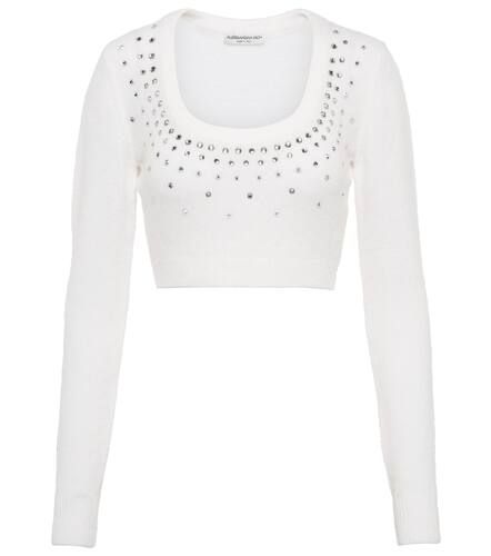 Crystal-embellished knit crop top - Alessandra Rich - Modalova