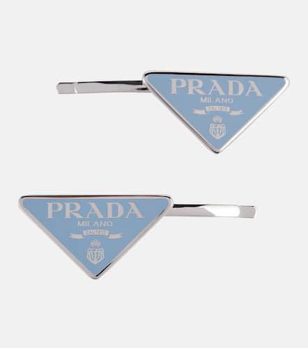 Set di 2 fermacapelli con logo - Prada - Modalova