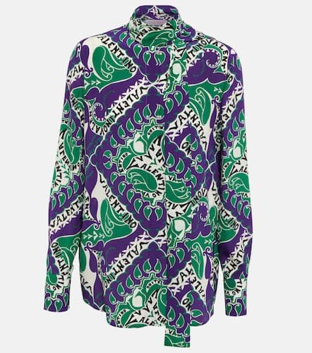 Tie-neck printed silk blouse - Valentino - Modalova