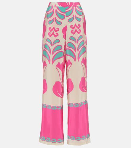 Printed high-rise silk wide-leg pants - Adriana Degreas - Modalova