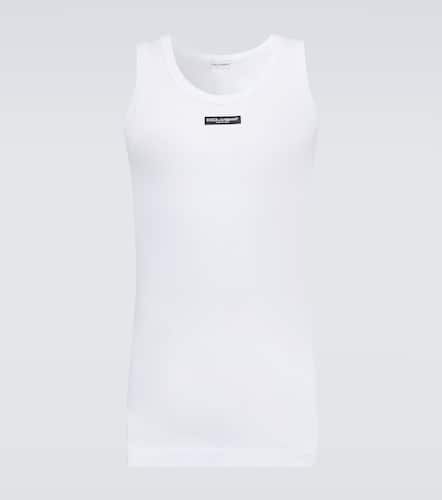 Top en coton mélangé à logo - Dolce&Gabbana - Modalova