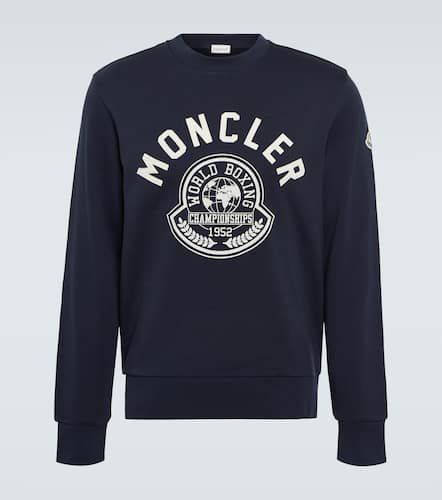 Logo cotton-blend fleece sweatshirt - Moncler - Modalova