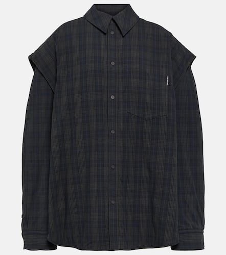 Oversized checked cotton shirt - Balenciaga - Modalova