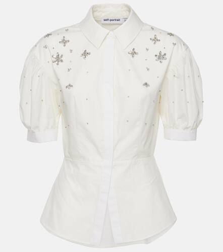 Embellished cotton shirt - Self-Portrait - Modalova