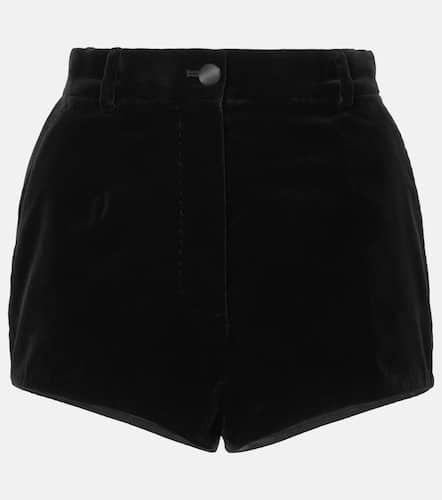 High-rise cotton and silk velvet shorts - Dolce&Gabbana - Modalova