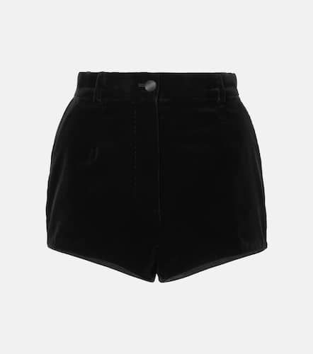 High-rise cotton and silk velvet shorts - Dolce&Gabbana - Modalova