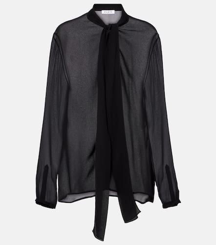 AlaÃ¯a Tie-neck georgette blouse - Alaia - Modalova