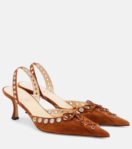 Crystalized Corset 65 suede slingback pumps - Mach & Mach - Modalova