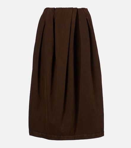 Falda midi de denim drapeada - Dries Van Noten - Modalova