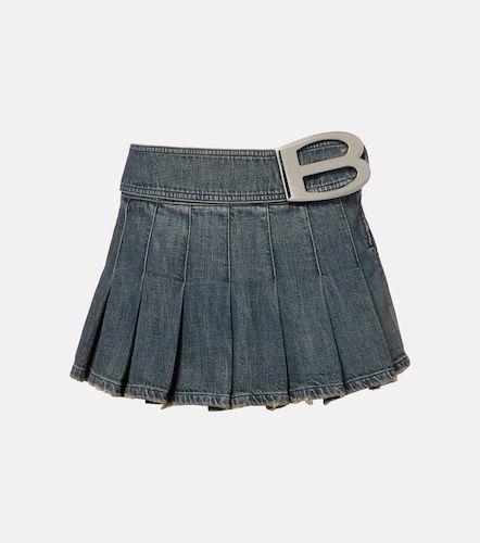 Minifalda de denim plisada - Balenciaga - Modalova