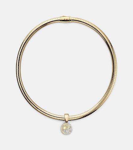 Collana in giallo e bianco 18kt con diamanti e pendente Balance Foundational Keys - FoundRae - Modalova