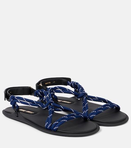 Riviere leather-trimmed sandals - Miu Miu - Modalova
