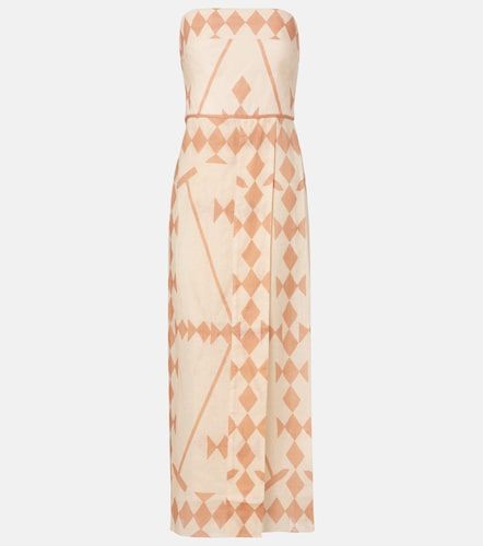 Vestido largo de lino estampado - Johanna Ortiz - Modalova