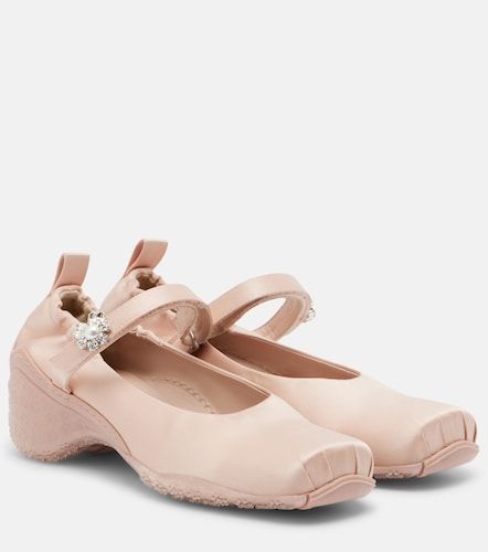 Pumps Ballet Runner in raso con cristalli - Simone Rocha - Modalova