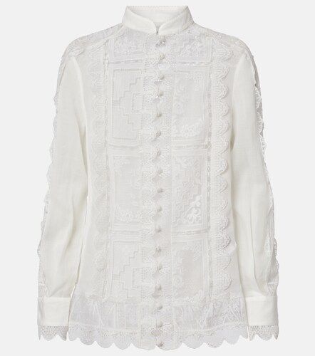 Camicia in ramiè con pizzo floreale - Zimmermann - Modalova
