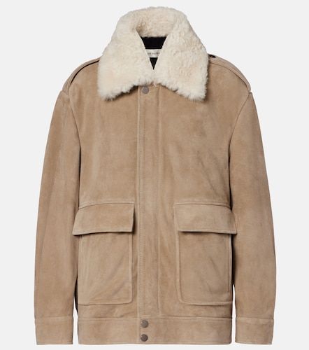 Drey shearling-trimmed suede jacket - Nour Hammour - Modalova