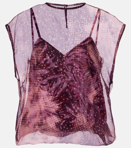 Top in misto seta con stampa - Dries Van Noten - Modalova