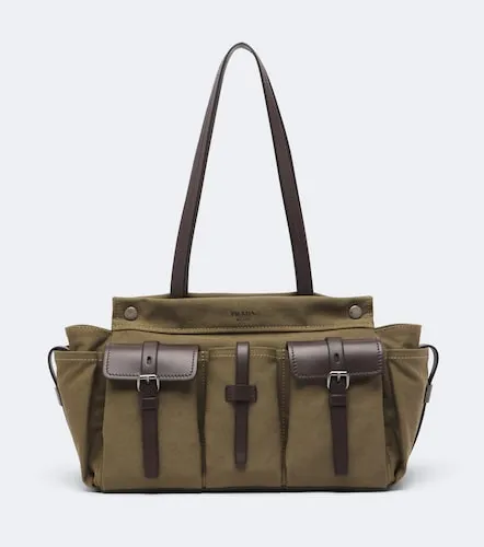 Bolso Route Large de lona con piel - Prada - Modalova