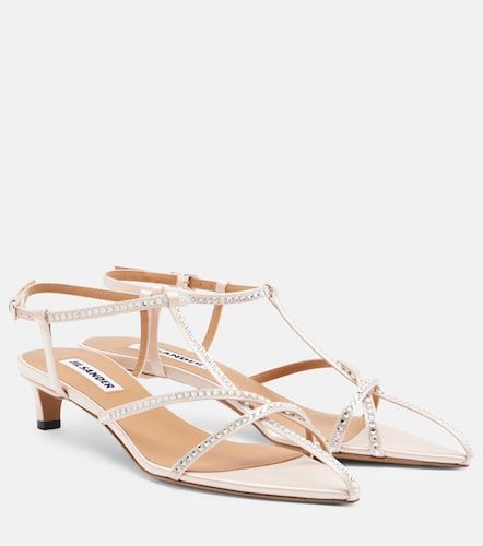 Cage crystal-embellished leather sandals - Jil Sander - Modalova