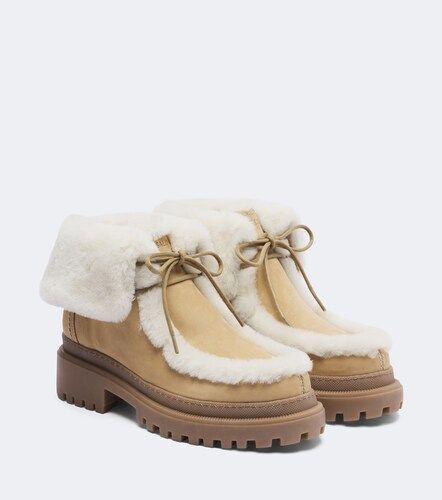 Stivaletti in suede foderati in shearling - Yves Salomon - Modalova