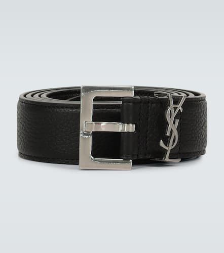 Slim grained leather belt - Saint Laurent - Modalova