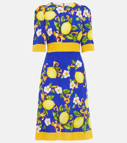 Printed silk-blend midi dress - Dolce&Gabbana - Modalova