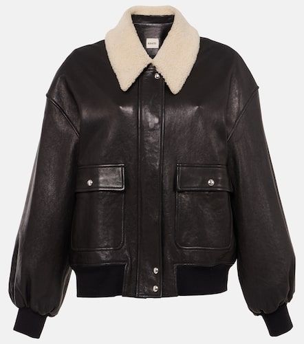 Chaqueta Shellar de piel con borrego - Khaite - Modalova