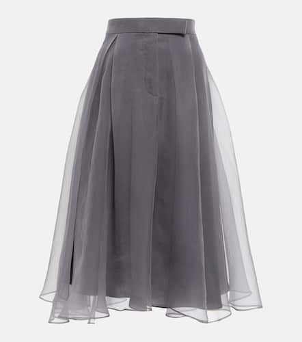 High-rise silk midi skirt - Brunello Cucinelli - Modalova