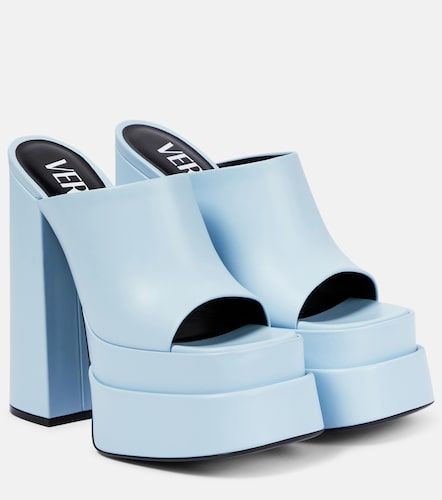 Mules de piel con plataforma - Versace - Modalova