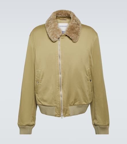 Shearling trimmed cotton jacket - Burberry - Modalova