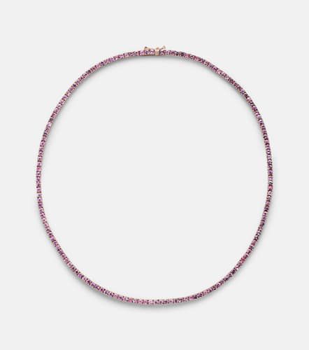 Kt rose gold tennis necklace with sapphires - Roxanne First - Modalova