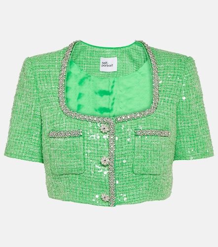 Sequined embellished boucle crop top - Self-Portrait - Modalova