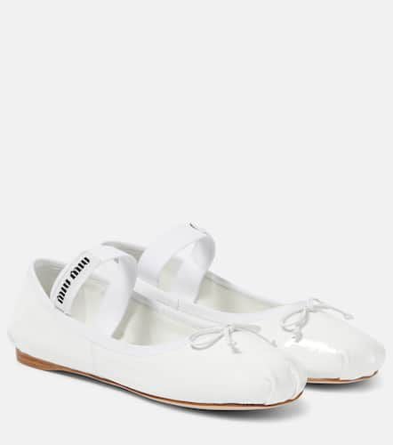 Logo patent leather ballet flats - Miu Miu - Modalova