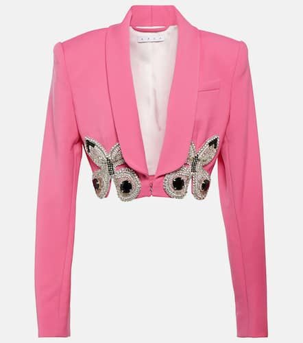 Embellished cropped wool blazer - Area - Modalova